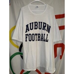 Vintage Russell Athletic Auburn Tigers T Shirt 3XL White Football 90s Y2K